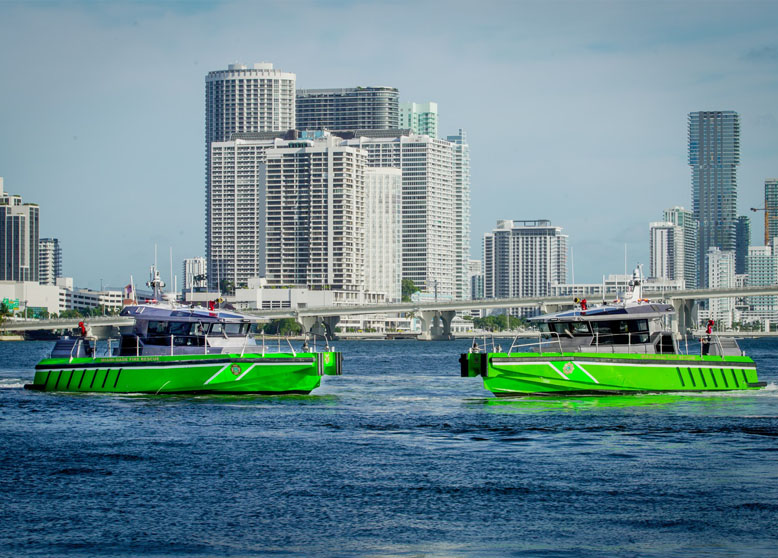 February 1st, 2021: Metal Shark Delivers Two 50’ Fireboats to Miami-Dade Fire Rescue