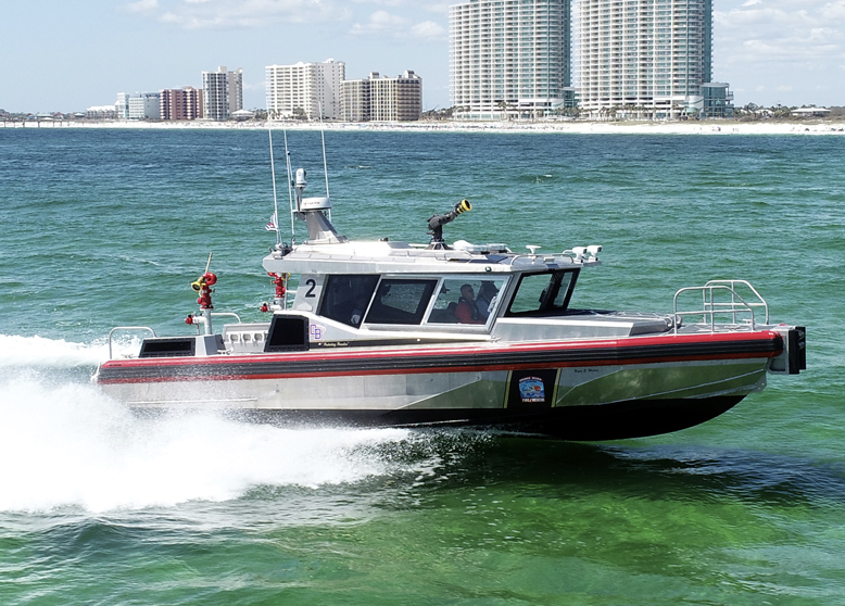 July 29th, 2021: Metal Shark Delivers New Fireboat to Orange Beach Fire Rescue and Introduces “Next-Gen” 38 Defiant NXT