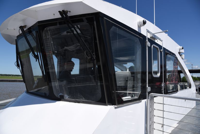 Detail of the pilothouse on NYC Ferry H 102.